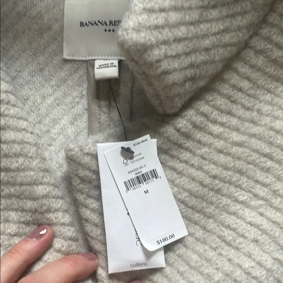 Banana Republic Factory Gray Trench Coat with Notched Lapel - Picture 3 of 6